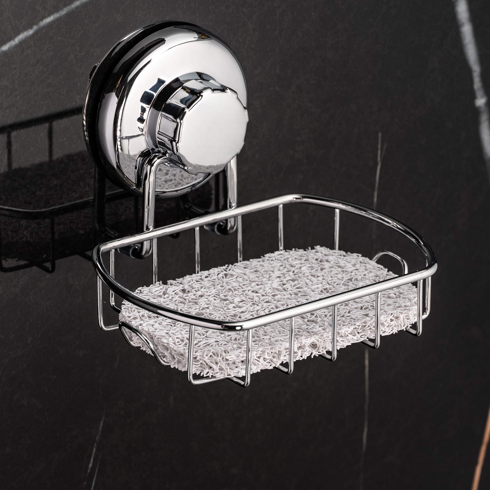 Мильниця на вакуумній присосці (полірована нержавійка) - фото 1