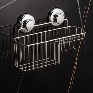 Фото Полка с мыльницей и крючком на вакуумных присосках (полированная нержавейка)