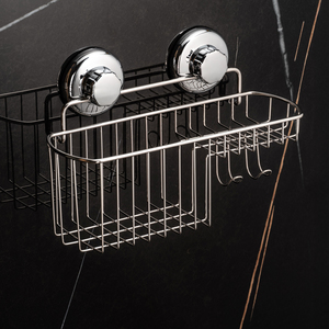 Фото Полка с мыльницей и крючком на вакуумных присосках (полированная нержавейка)