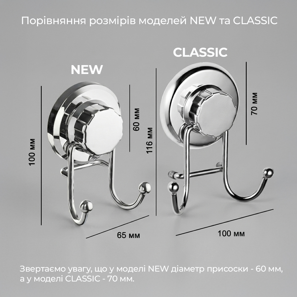 Крючок двойной на вакуумной присоске (CLASSIC) - фото 6
